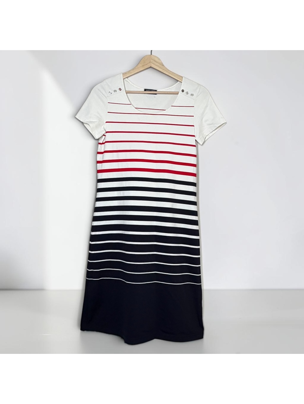 Preppy Nautical Striped Shift Dress Saint James French Coastal